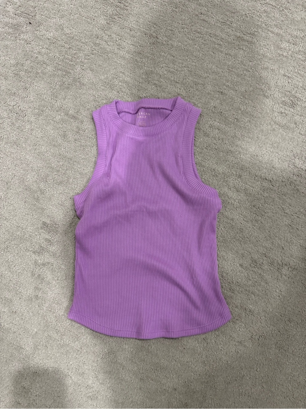 American Eagle Outfitters Purple Ribbed Crewneck Tank